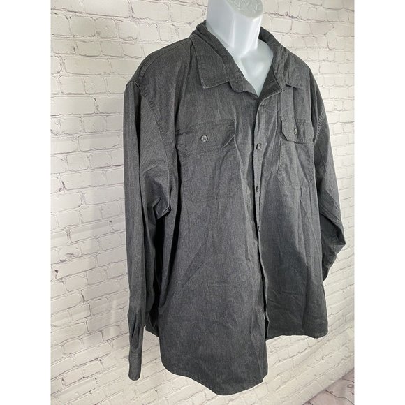 Wrangler Dark Gray Flex for Comfort Long Sleeve Button Down Collared Shirt 3XL - Picture 2 of 10